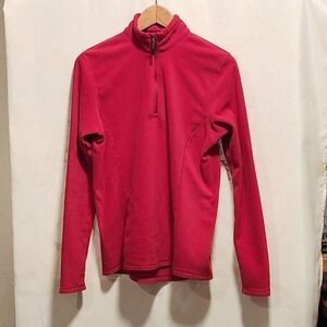 REI Fleece Long Sleeve Pullover Women's M Red 1/4 Zip Mock Collar‎ Base Layer